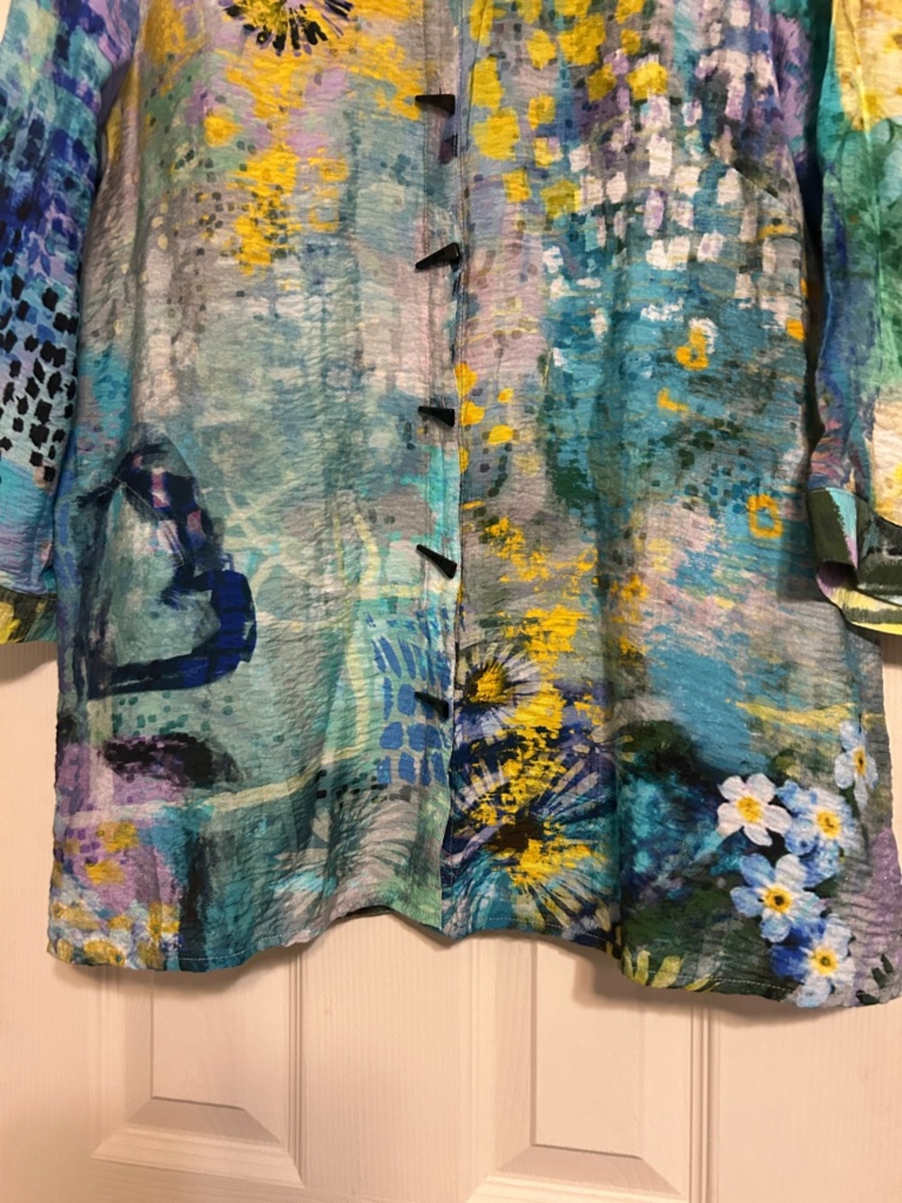 2 for $25 Ali Miles teal pastel blouse - Picture 3 of 7